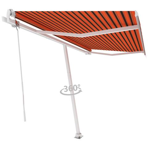 Tenda Retrattile Automatica Con Palo 450x300 Cm Arancio Marrone - Foto 2