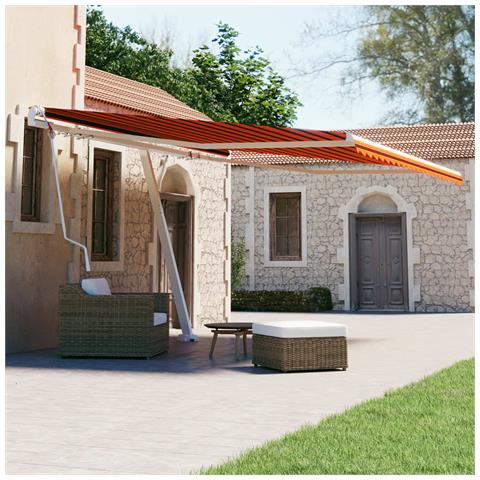 Tenda Retrattile Automatica Con Palo 450x300 Cm Arancio Marrone - Foto 8