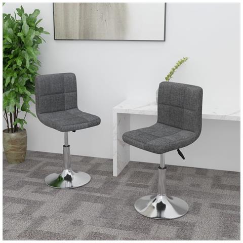 Lusso Casadino - Sedie Da Pranzo Girevoli 2 Pz Grigio Scuro In Tessuto - Foto 8