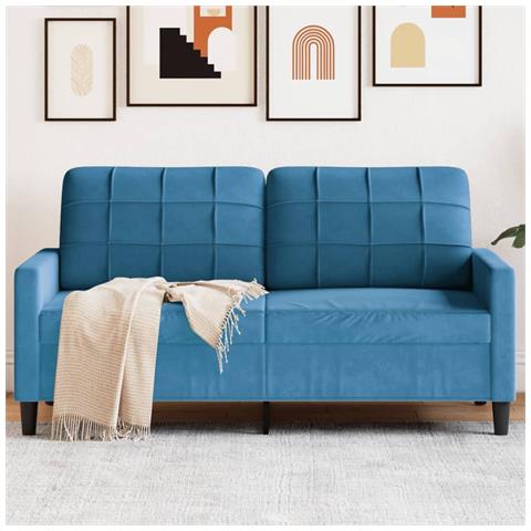 Lusso Casadino - Divano A 2 Posti Blu 140 Cm In Velluto - Foto 8