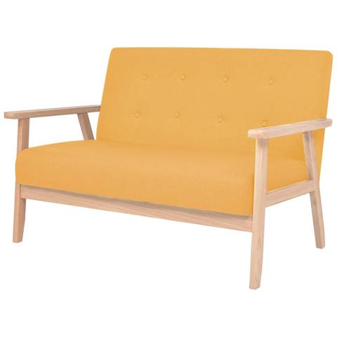 Divano A 2 Posti In Tessuto Giallo - Foto 2