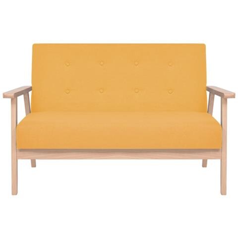 Divano A 2 Posti In Tessuto Giallo - Foto 1