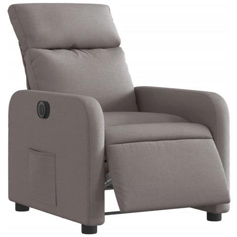 Poltrona Elettrica Reclinabile Tortora In Tessuto - Foto 2