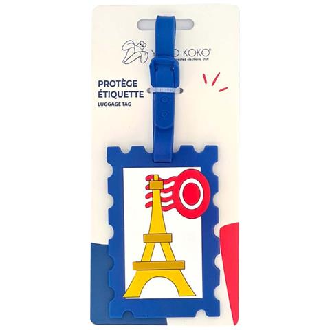 Etichetta Per Bagagli Con Timbro Parigino In Plastica Resistente, Multicolore - Foto 2