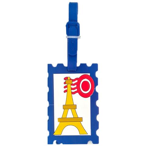 Etichetta Per Bagagli Con Timbro Parigino In Plastica Resistente, Multicolore - Foto 1