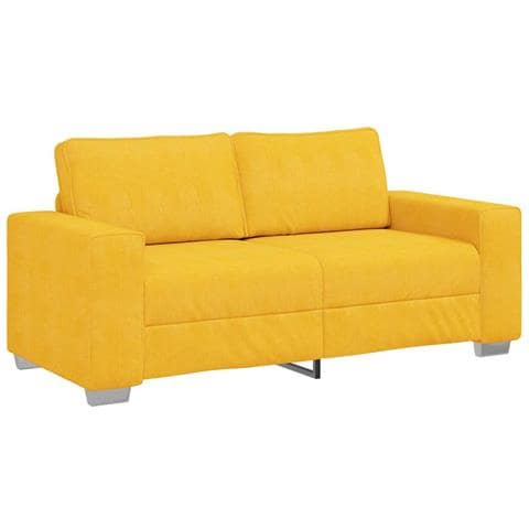 Divano Divanetto Giallo Chiaro 140cm Tessuto di Velluto a Coste - Foto 1
