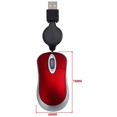 Mini Mouse Retrattile - Design Compatto Per Una Facile Portabilità Red - Foto 1