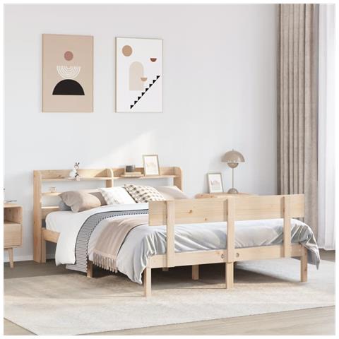 Letto senza Materasso 120x190 cm in Legno Massello di Pino - Foto 2