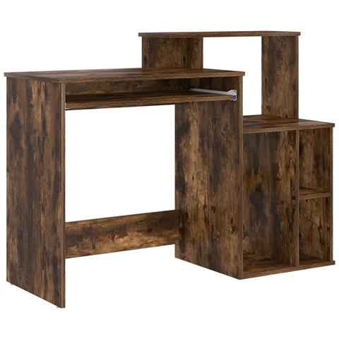 Scrivania con storage Rovere affumicato 120.5x44x88.5 cm Legno ingegnerizzato - Foto 1