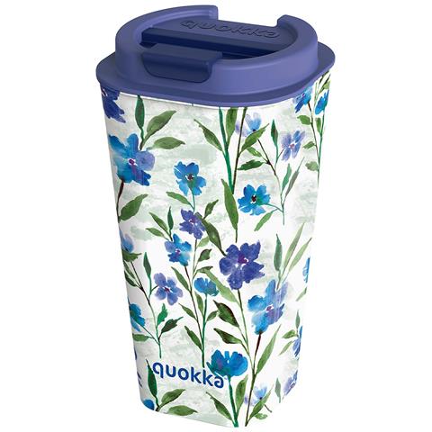 Bicchiere Termico 450ml Doppia Parete Antifuoriuscita Ermetico Senza Bpa, Blu - Foto 1