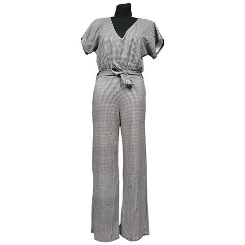 Tuta A Maniche Corte Comoda A Quadri Bianco E Nero Taglia Xs - Foto 1