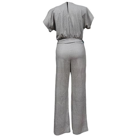 Tuta A Maniche Corte Comoda A Quadri Bianco E Nero Taglia Xs - Foto 6