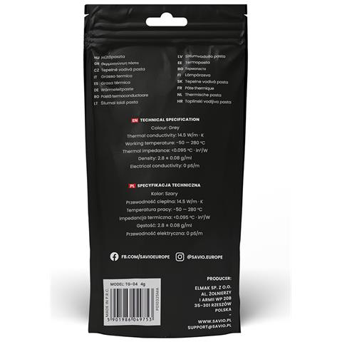 TG-04 4g compontente del dissipatore di calore Pasta termica 14,5 W /m ·K - Foto 3