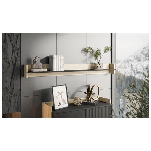 Scaffale PORTO 150x18x16,5 rovere /nero - Foto 2