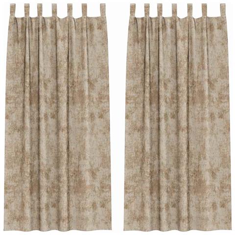 Tenda con tende 2 pcs Champagne 245 x 140 cm Velluto - Foto 1