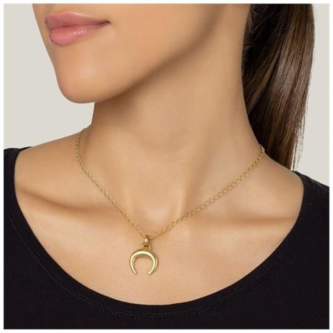 Collana Girocollo Con Ciondolo A Forma Di Luna In Oro, 40 Cm - Foto 2