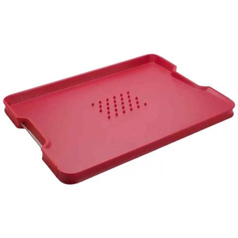 Tagliere Multifunzione Cut And Carve Plus Rosso Per Tagliare Tritare E Servire Alimenti Antiscivolo Resistente Lavabile In Lavastoviglie Design Compatto E Funzionale - Foto 1