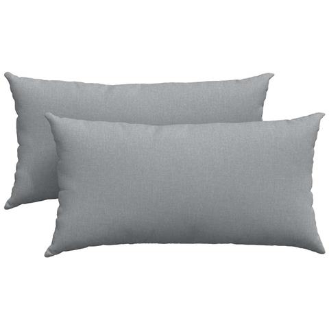 Cuscini da Divano 2 pcs Grigio chiaro 80 x 40 cm Tessuto - Foto 1