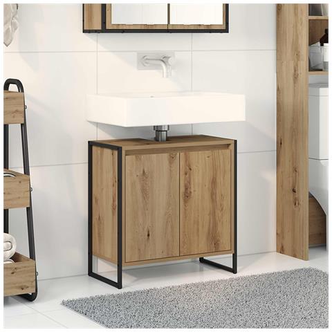 Mobile da Bagno con porta Rovere Artigianale 60 x 30 x 60 cm - Foto 2