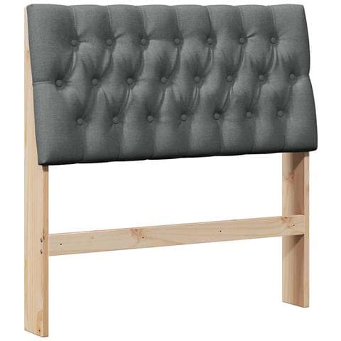 Testiera imbottita Grigio scuro 90 cm Pino massello - Foto 1