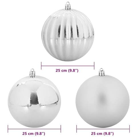 Set di Palle di Natale 3 pcs Argento Plastica - Foto 5
