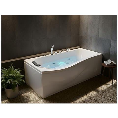 Vasca Idromassaggio Angolare Con Led Pozuelos 170 X 90 Cm Bianco - Foto 1