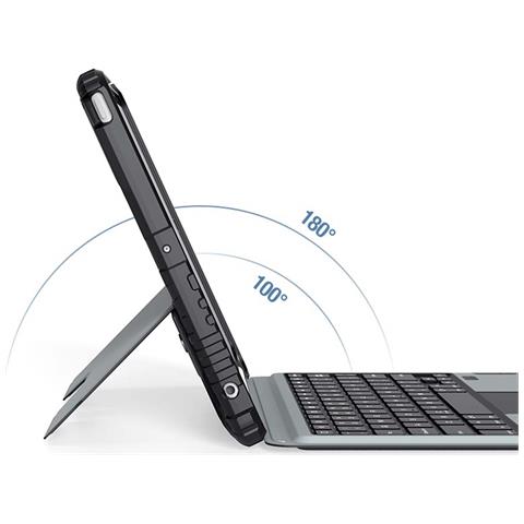 Custodia Con Tastiera E Paraurti Per Ipad 10.9"" / 11"" Retroilluminata E Antiurto, Nero - Foto 5
