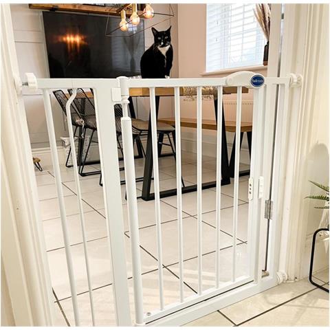 Bettacare Cancelletto Per Animali Con Chiusura Automatica, 139,8cm - 146,8cm, Bianco - Foto 4