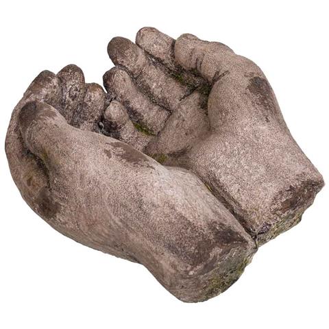 Vaso Decorativo In Magnesio, Colore Pietra, 27x27x14h Cm - Foto 1