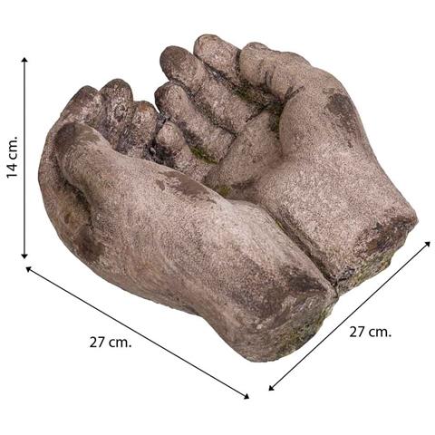 Vaso Decorativo In Magnesio, Colore Pietra, 27x27x14h Cm - Foto 7