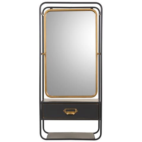 Specchio Da Parete In Metallo Nero 40x15x90h - Foto 2