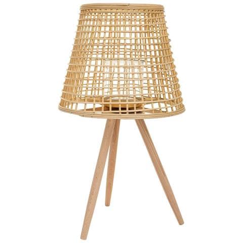Lanterna Portacandele In Bambù E Rattan Marrone D36x31/64h - Foto 2