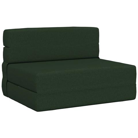 Divano Letto Pieghevole Verde Scuro 70 x 72 x 60 cm Tessuto - Foto 1