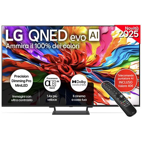 QNED evo AI 85'' Serie QNED93 85QNED93A6A, MiniLED 4K, Precision Dimming, Dolby Vision, SMART TV 2025 - Foto 1