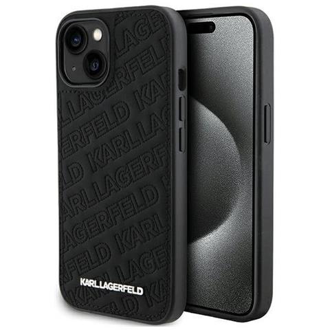Custodia K In Pelle Trapuntata Per Iphone 15 - Nera - Foto 1