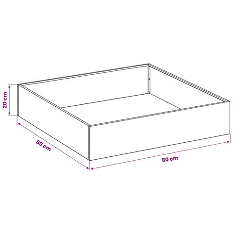 Vaso da giardino Antracite 80 x 80 x 20 cm - Foto 7