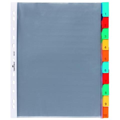 Buste Intercalari 10 Tasti Fori Univ Colorati Inserti Bianchi Prestampati 0-10 - Foto 1