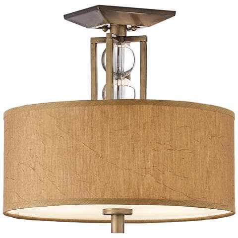 Plafoniera 3 Luci Semi Filo Bronzo, Beige, Attacco E27 - Foto 5