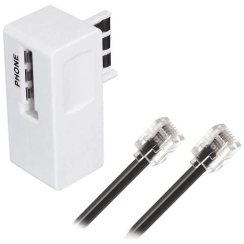 Cavo Adsl Rj11 - Maschio / Maschio - Nero - 5m + Filtro Adsl - Bianco - Foto 1