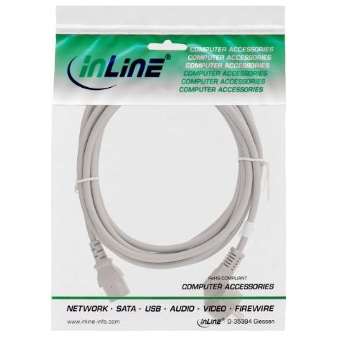16655G, Maschio / femmina, Power plug type E, C13 coupler, Ad angolo, Dritto, Grigio - Foto 1