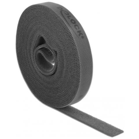 Nastro In Velcro Su Rotolo L 5 M X L 15 Mm Grigio - Foto 1