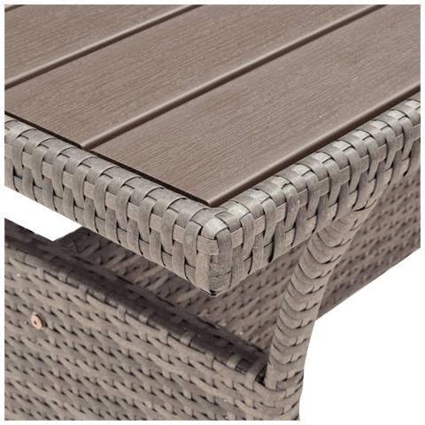 Tavolo Da Giardino Grigio 120x70x66 Cm In Polyrattan - Foto 1