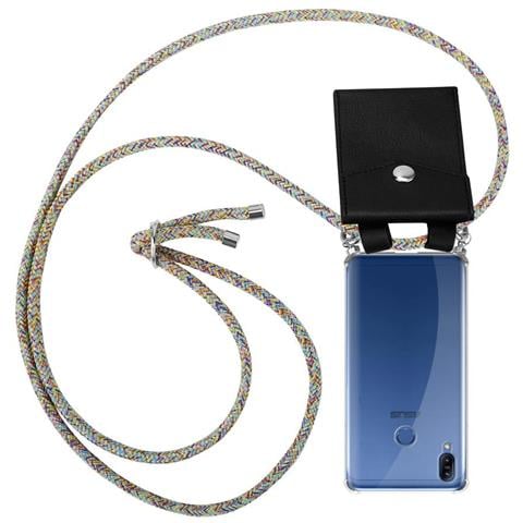 Catena Di Telefoni Cellulari Compatibile Con Asus Zenfone Max M2 In Rainbow - Coperchio Protettivo In Silicone Con Anelli D'argento, Cinturino In Corda E Custodia Staccabile - Foto 1