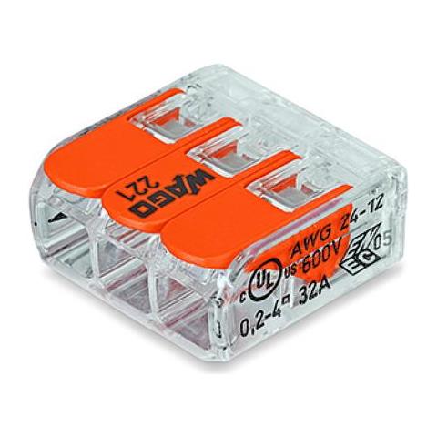 Wago 221-413 Morsettiera 1p Arancione, Trasparente - Foto 1