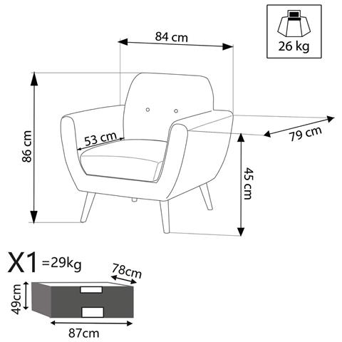 Poltrona Da Salotto In Tessuto Forma A Conchiglia Blu Petrolio Loren - Foto 8