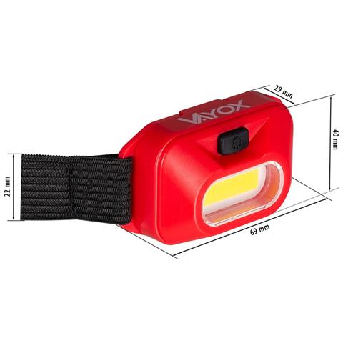 Torcia Frontale A Batteria Rossa Cob 150lm Va0118 Vayox - Foto 8