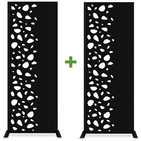 Set Di 2 Pannelli Decorativi Sunny Black H.160cm Motivi Lato Sinistro - Foto 1