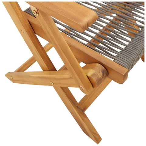 Set da Pranzo da Giardino 5 pz Polipropilene e Legno Massello - Foto 10