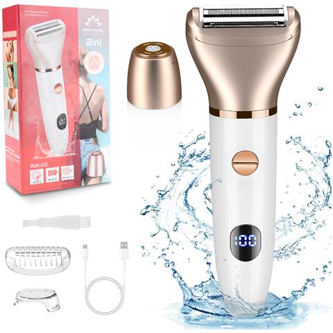 Rifinitore E Rasoio Elettrico Per La Cura Del Corpo 2 In 1 Da Donna Gold - Foto 1