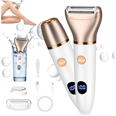 Rifinitore E Rasoio Elettrico Per La Cura Del Corpo 2 In 1 Da Donna Gold - Foto 2